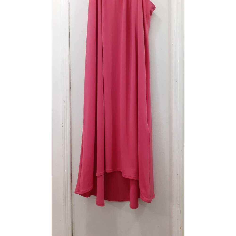 Michael Kors Hot Pink Dress SZ Lrg Halter with Gold Chain Neckline Chic Elegant - Picture 4 of 11